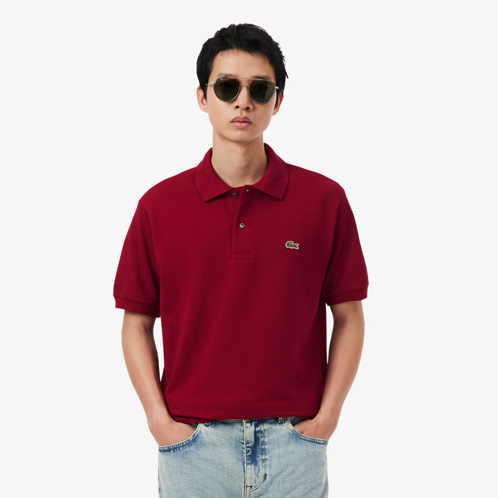 LACOSTE PIQUÉ COTTON POLO - BORDEAUX
