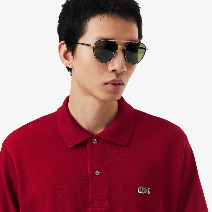 LACOSTE PIQUÉ COTTON POLO - BORDEAUX