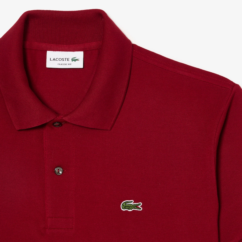 LACOSTE PIQUÉ COTTON POLO - BORDEAUX