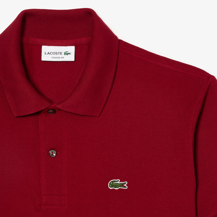 LACOSTE PIQUÉ COTTON POLO - BORDEAUX