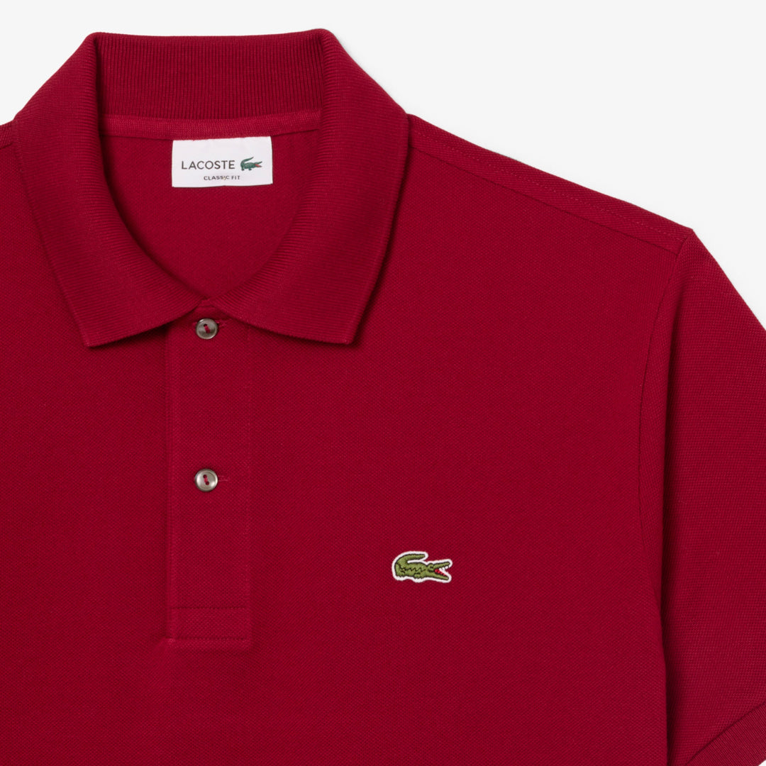LACOSTE PIQUÉ COTTON POLO - BORDEAUX