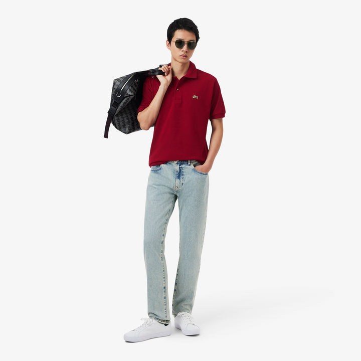 LACOSTE PIQUÉ COTTON POLO - BORDEAUX