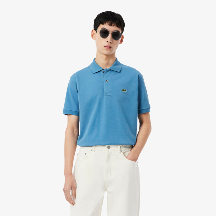 LACOSTE PIQUÉ COTTON POLO - SKY BLUE