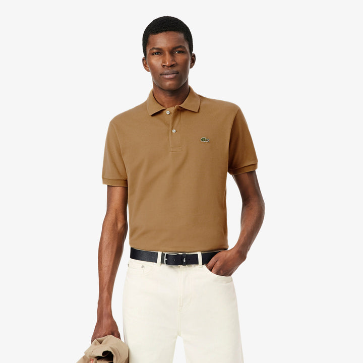 LACOSTE PIQUÉ COTTON POLO - COOKIE
