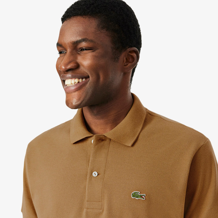 LACOSTE PIQUÉ COTTON POLO - COOKIE