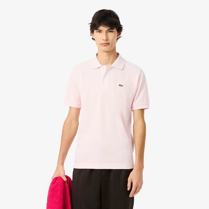LACOSTE PIQUÉ COTTON POLO - FLAMINGO