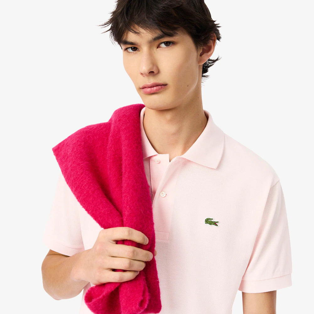 LACOSTE PIQUÉ COTTON POLO - FLAMINGO