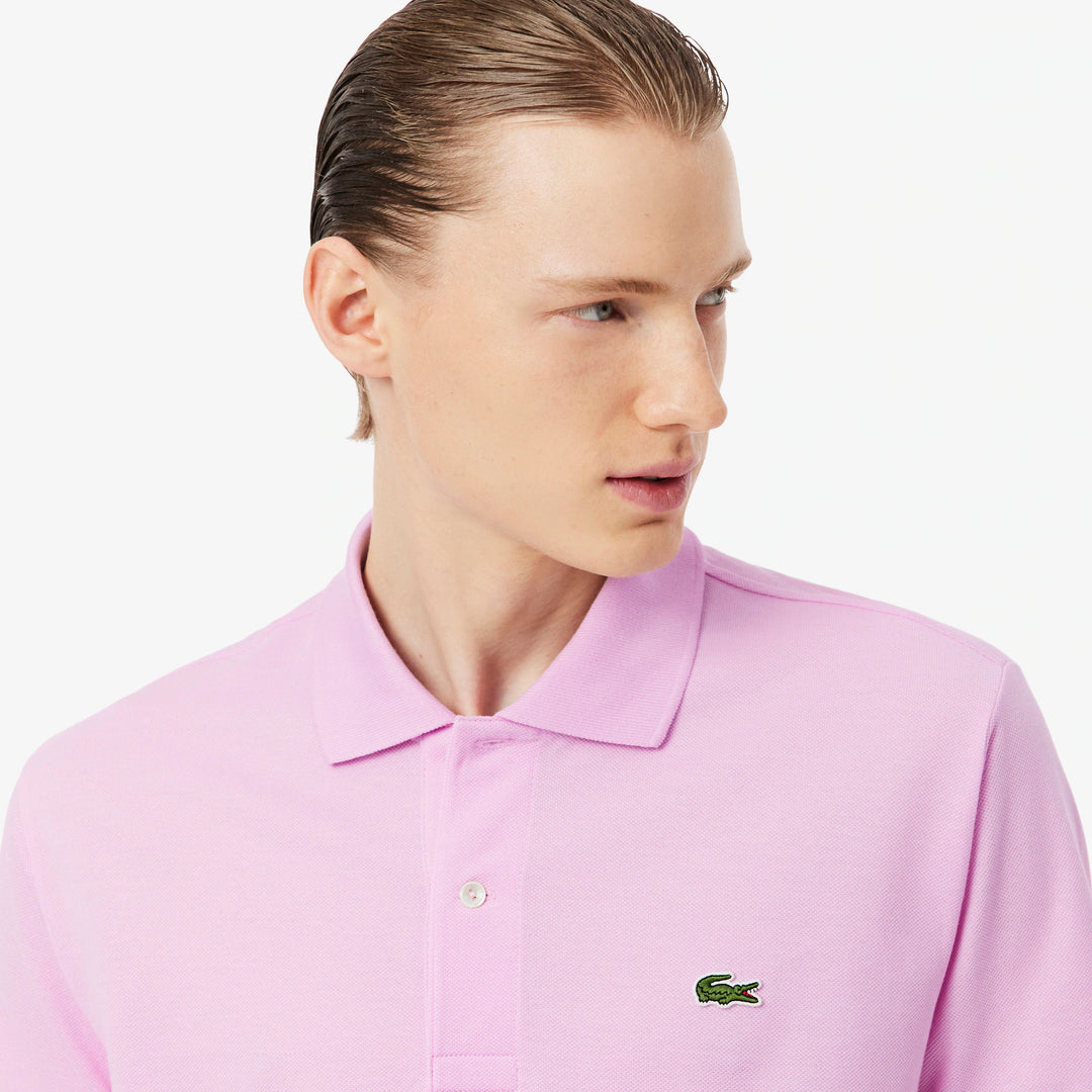 LACOSTE PIQUÉ COTTON POLO - PINK