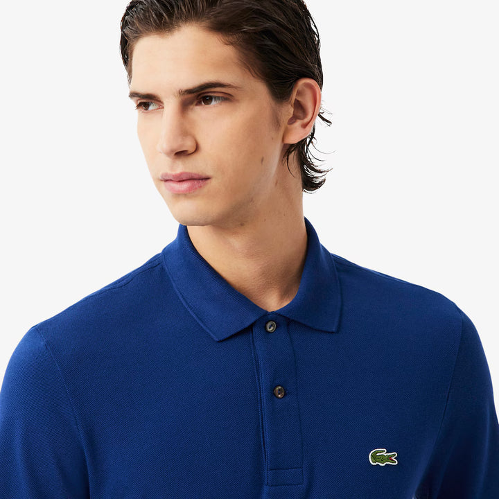 LACOSTE LONG SLEEVE COTTON POLO - METHYLENE
