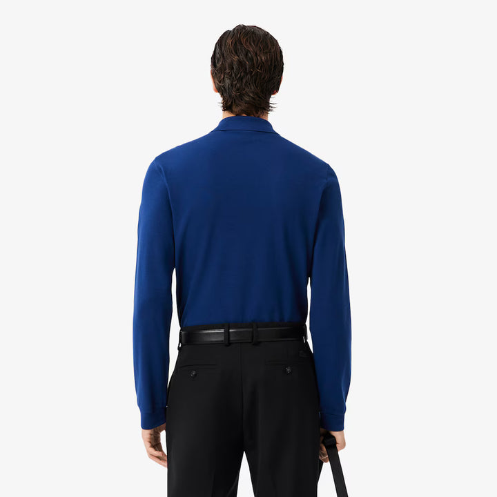 LACOSTE LONG SLEEVE COTTON POLO - METHYLENE