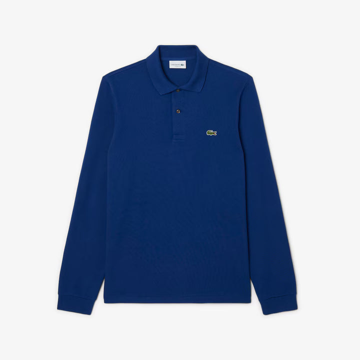LACOSTE LONG SLEEVE COTTON POLO - METHYLENE