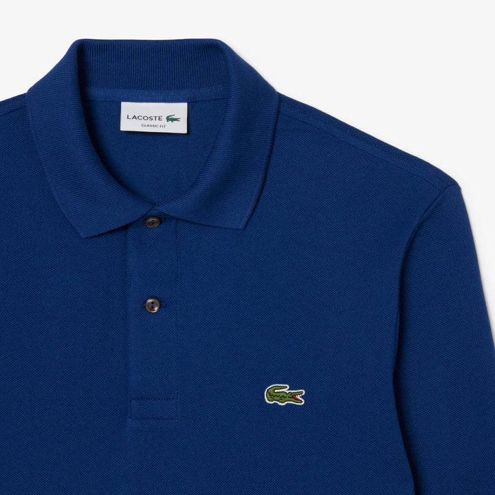 LACOSTE LONG SLEEVE COTTON POLO - METHYLENE