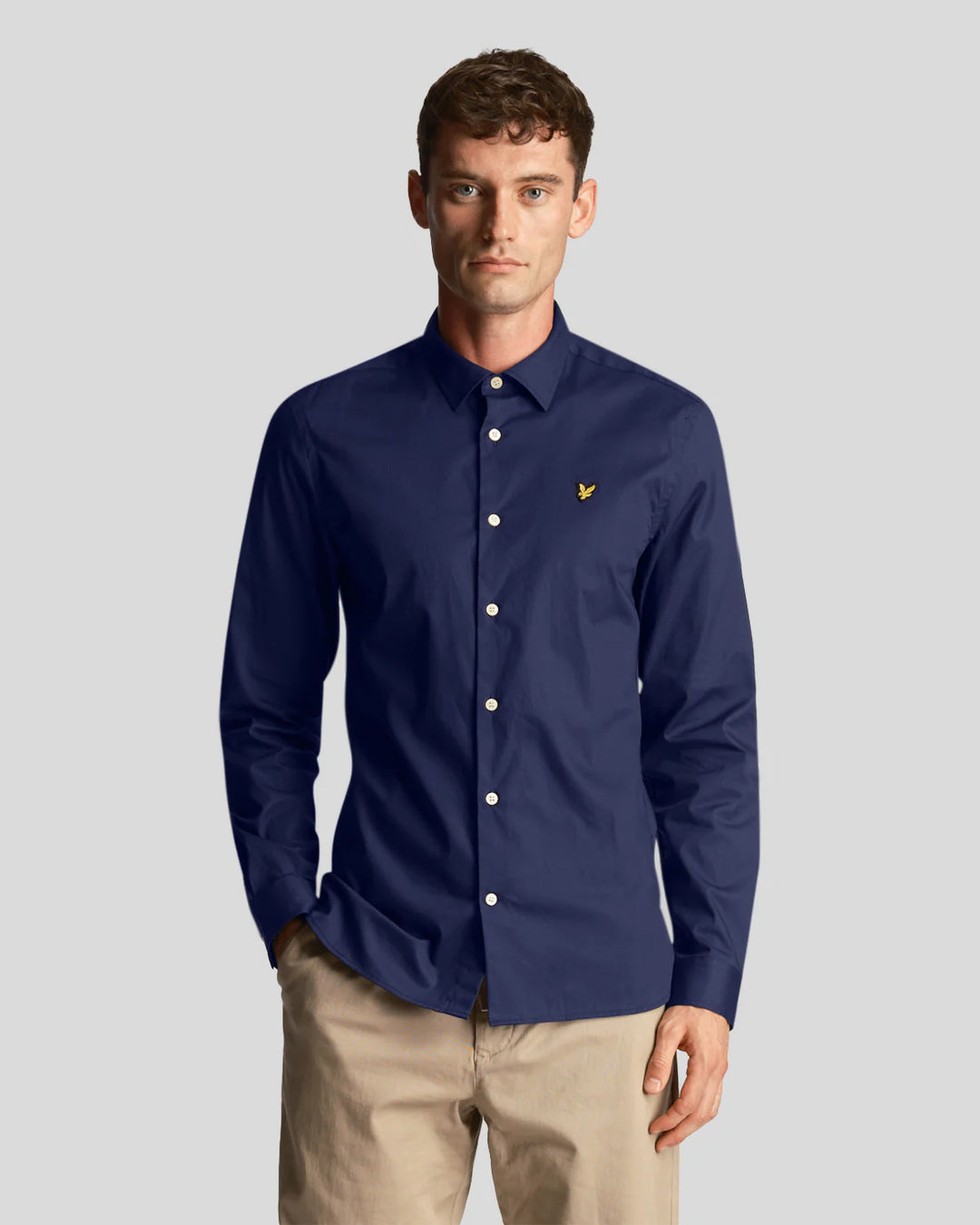LYLE & SCOTT LS SLIM POPLIN SHIRT - NAVY