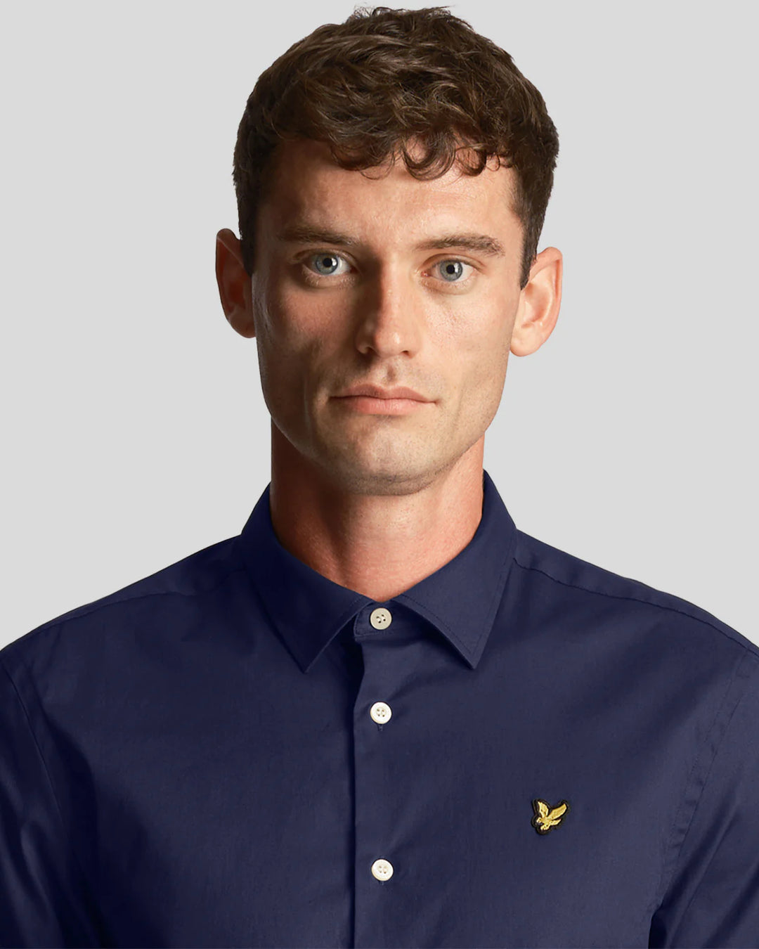 LYLE & SCOTT LS SLIM POPLIN SHIRT - NAVY