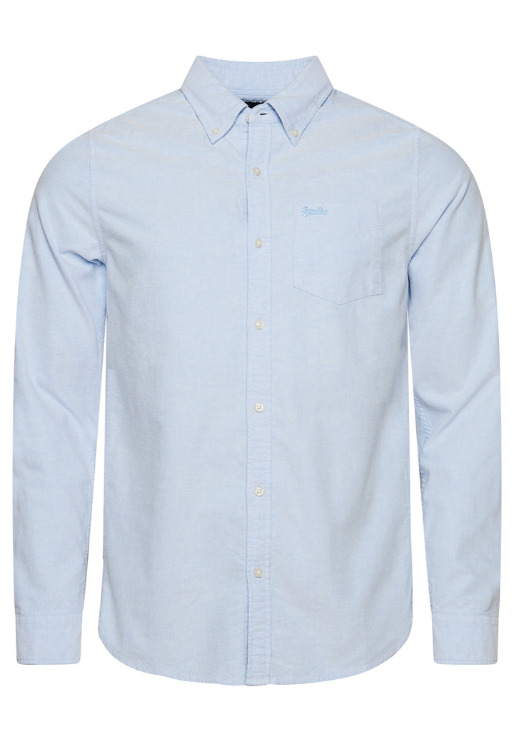 SUPERDRY COTTON LS OXFORD SHIRT - BLUE
