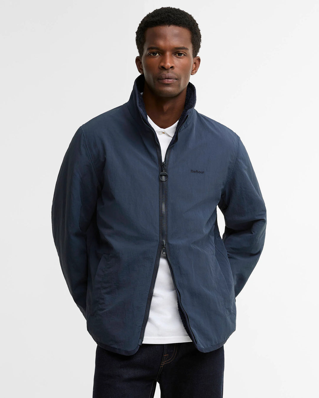 BARBOUR REVERSIBLE FLEECE JACKET - NAVY