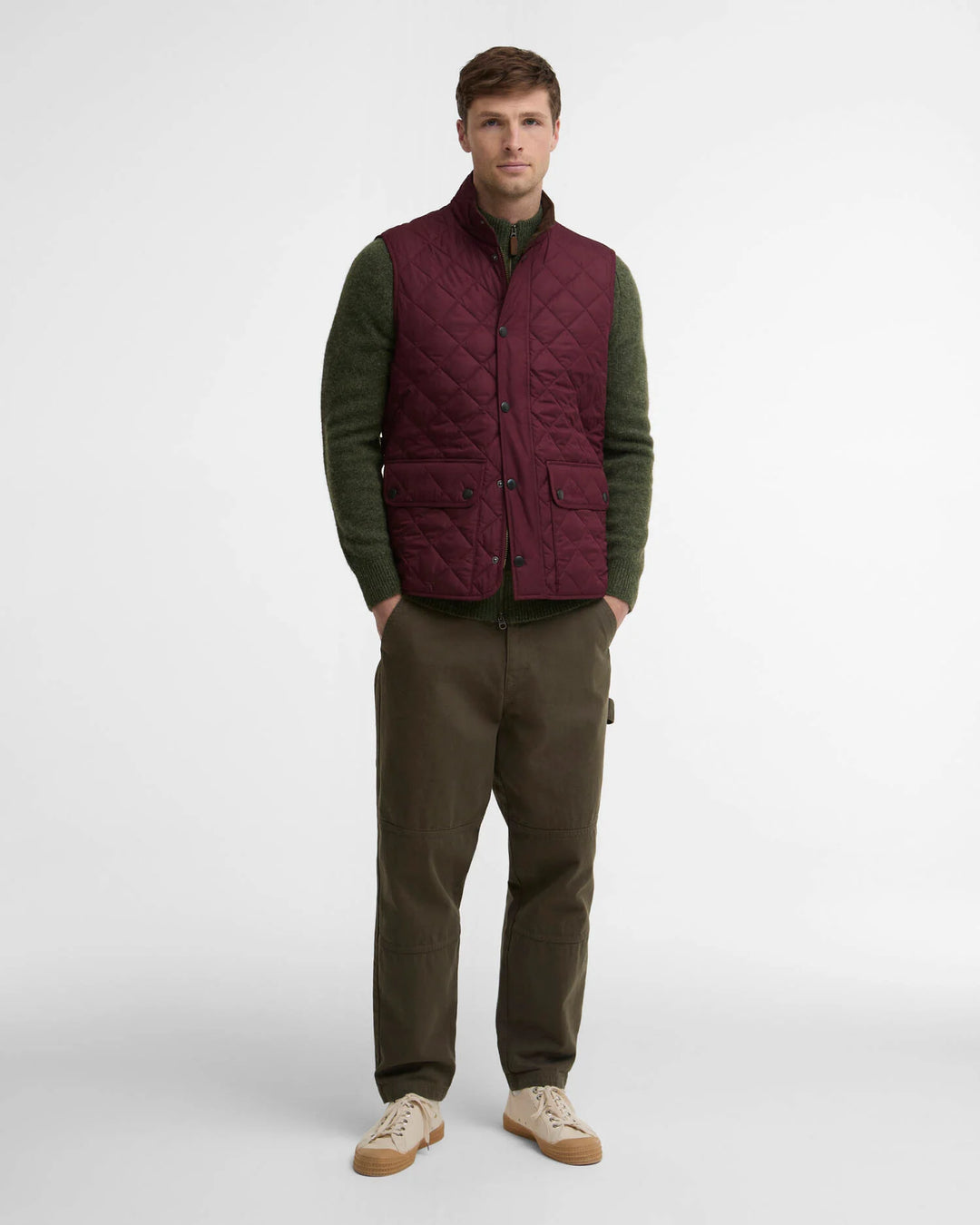 BARBOUR NEW LOWERDALE QUILTED GILET BORDEAUX