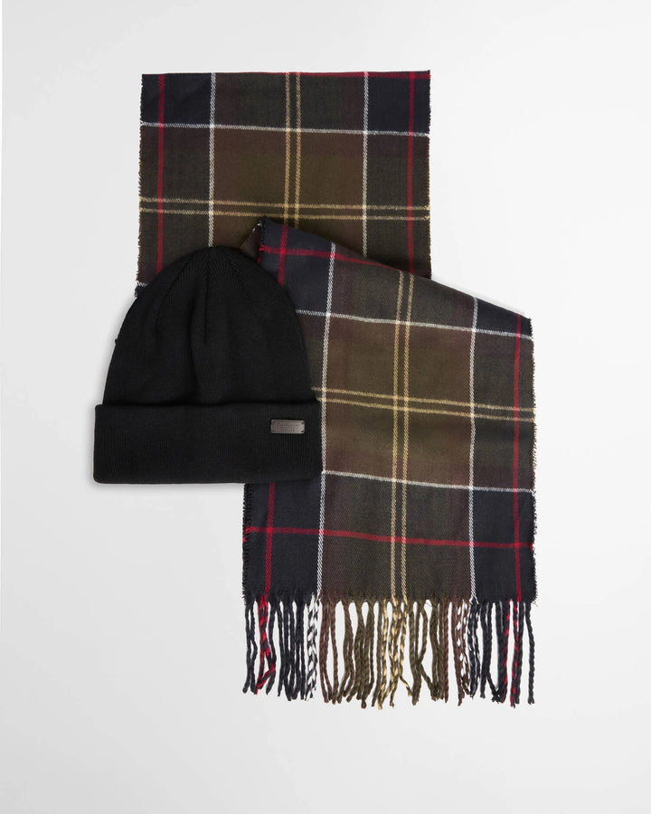 BARBOUR SWINTON BEANIE & SCARF GIFT SET