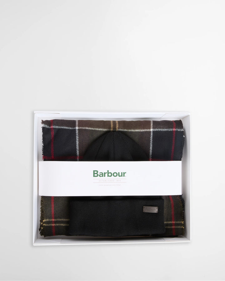 BARBOUR SWINTON BEANIE & SCARF GIFT SET