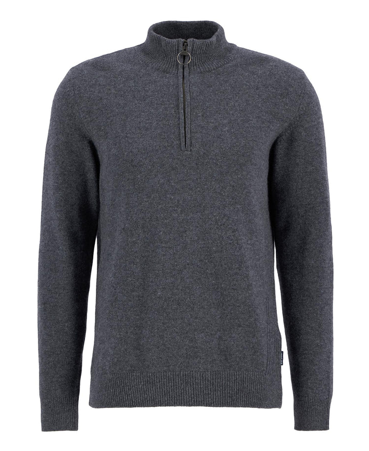 BARBOUR HOLDEN 1/2 ZIP KNIT - GREY