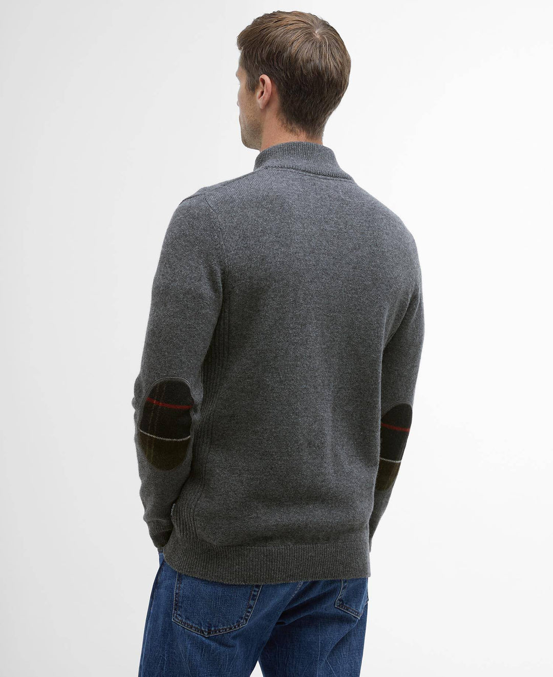 BARBOUR HOLDEN 1/2 ZIP KNIT - GREY