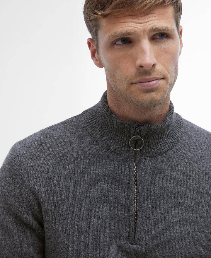 BARBOUR HOLDEN 1/2 ZIP KNIT - GREY