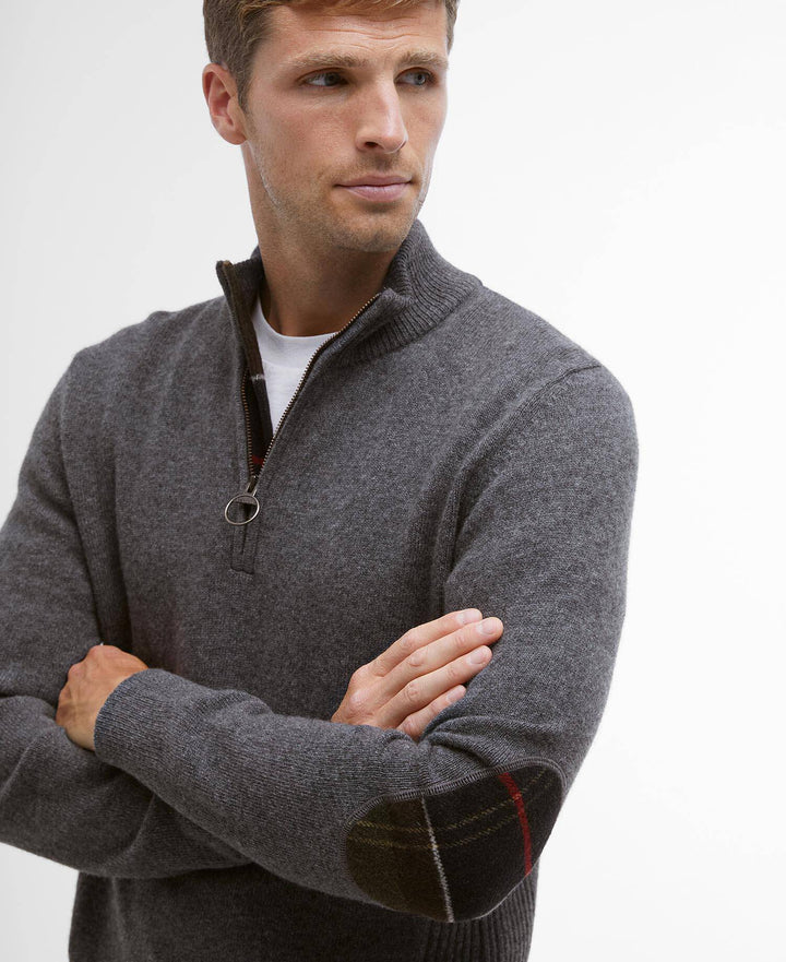 BARBOUR HOLDEN 1/2 ZIP KNIT - GREY