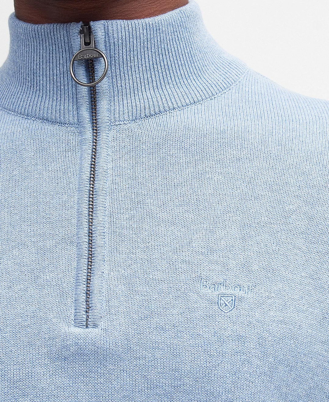 BARBOUR COTTON 1/2 ZIP - DARK CHAMBRAY