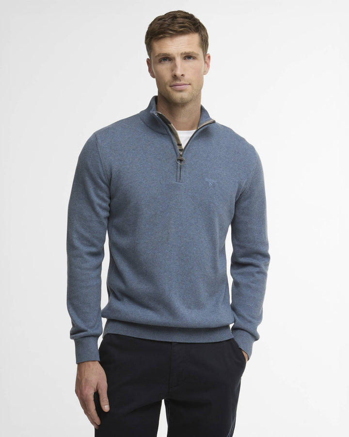 BARBOUR COTTON 1/2 JUMPER - DUSK BLUE