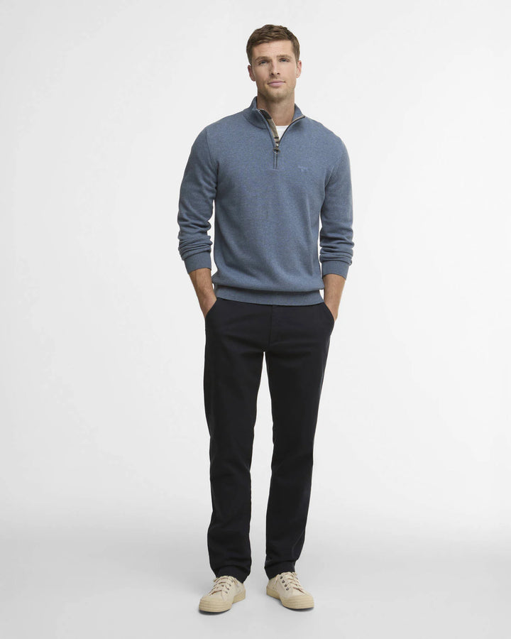 BARBOUR COTTON 1/2 JUMPER - DUSK BLUE