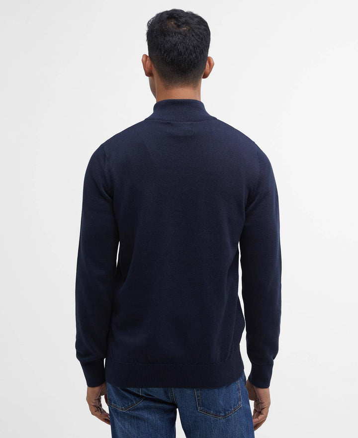BARBOUR COTTON 1/2 ZIP KNIT - NAVY