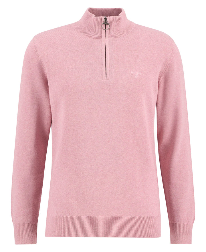 BARBOUR COTTON 1/2 ZIP JUMPER - PINK