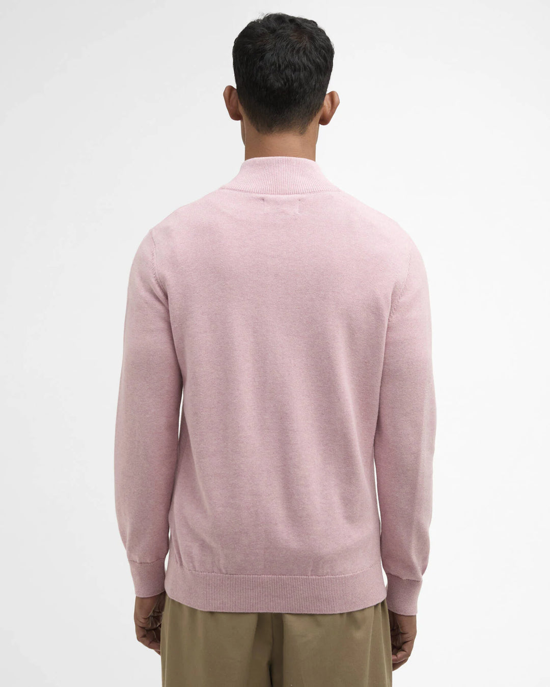 BARBOUR COTTON 1/2 ZIP JUMPER - PINK