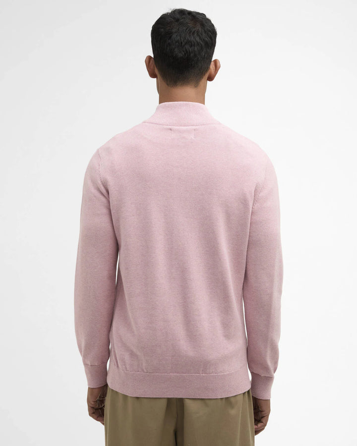 BARBOUR COTTON 1/2 ZIP JUMPER - PINK