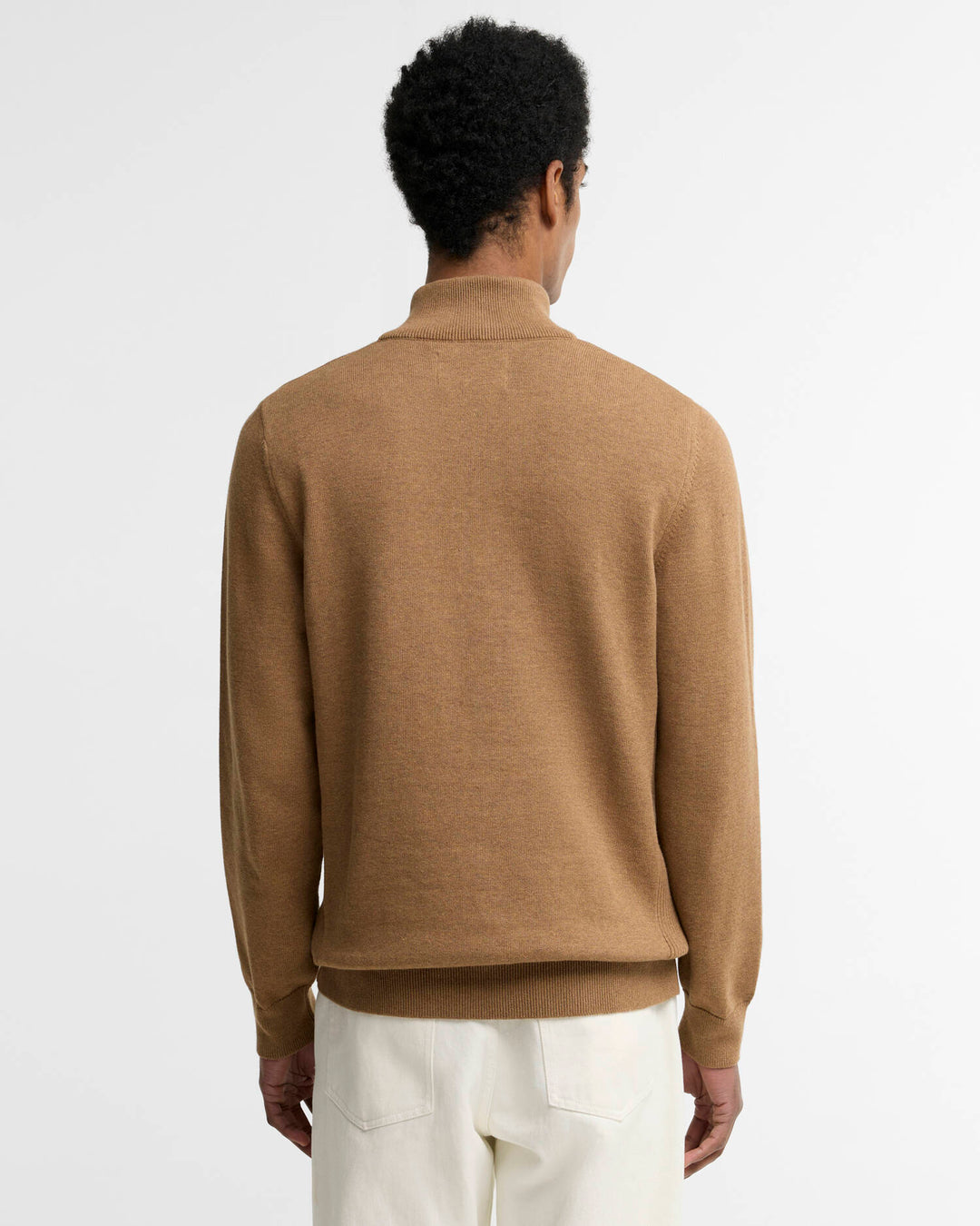BARBOUR COTTON 1/2 ZIP KNIT - SANDSTONE