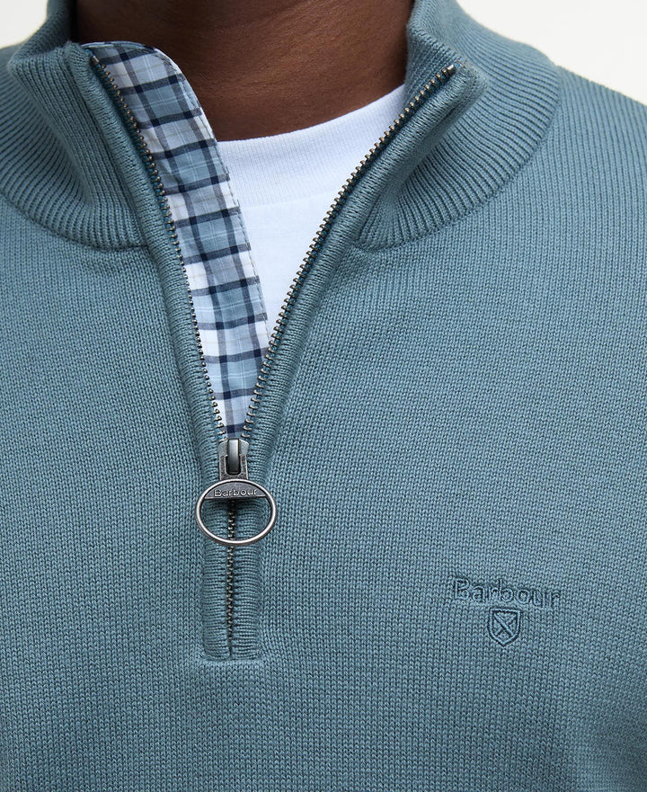 BARBOUR COTTON 1/2 ZIP - VINTAGE TEAL
