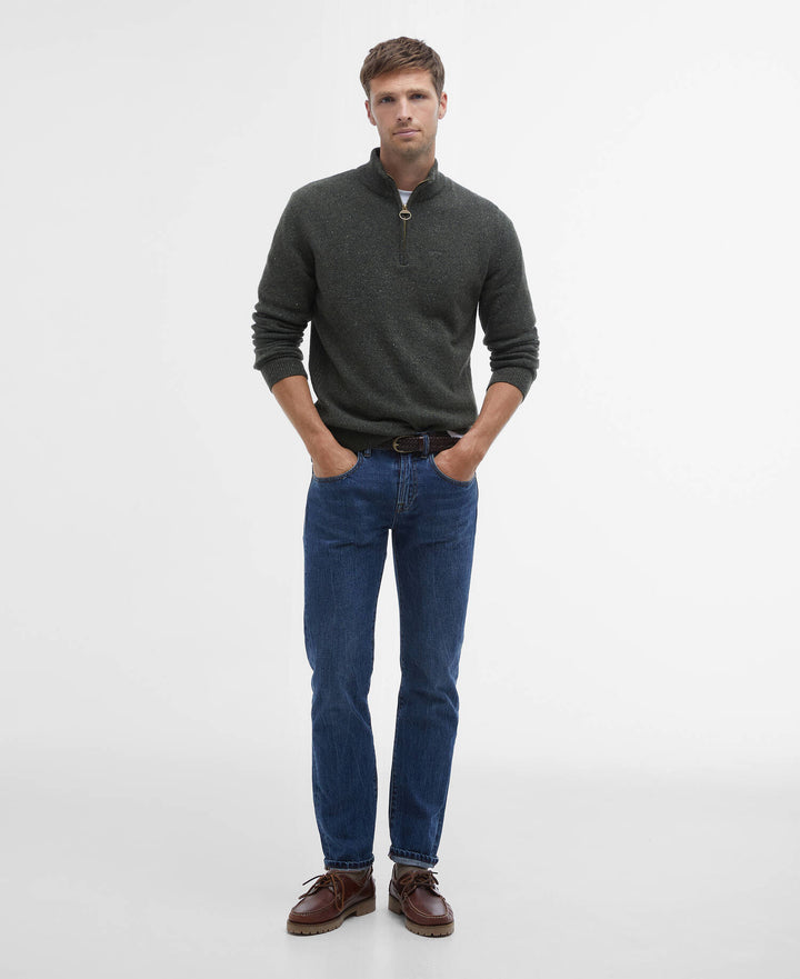 BARBOUR TISBURY 1/2 ZIP - DK SEAWEED