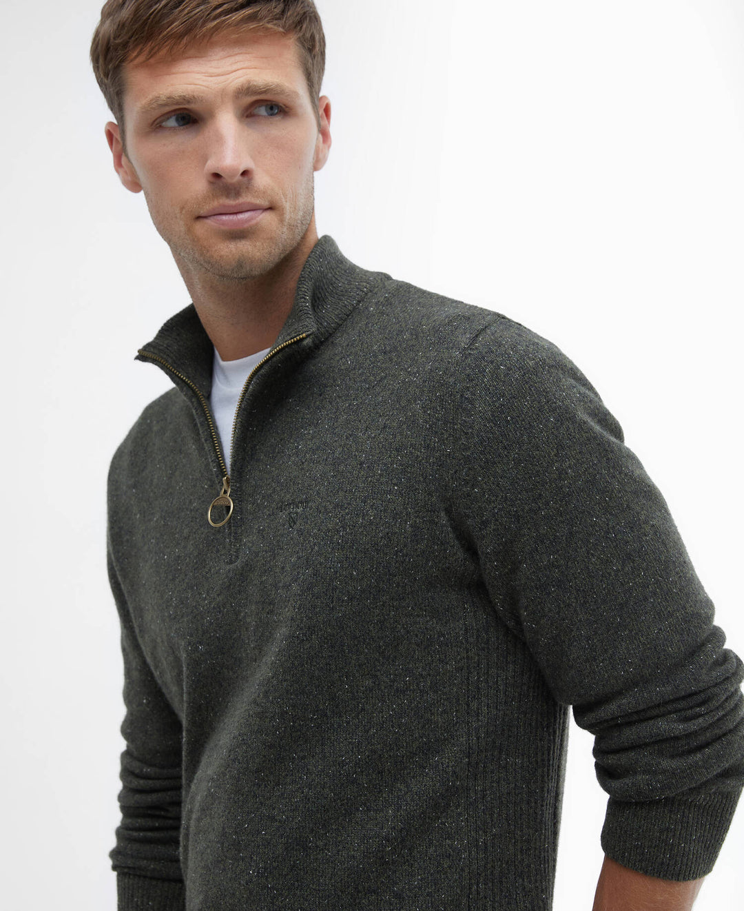 BARBOUR TISBURY 1/2 ZIP - DK SEAWEED