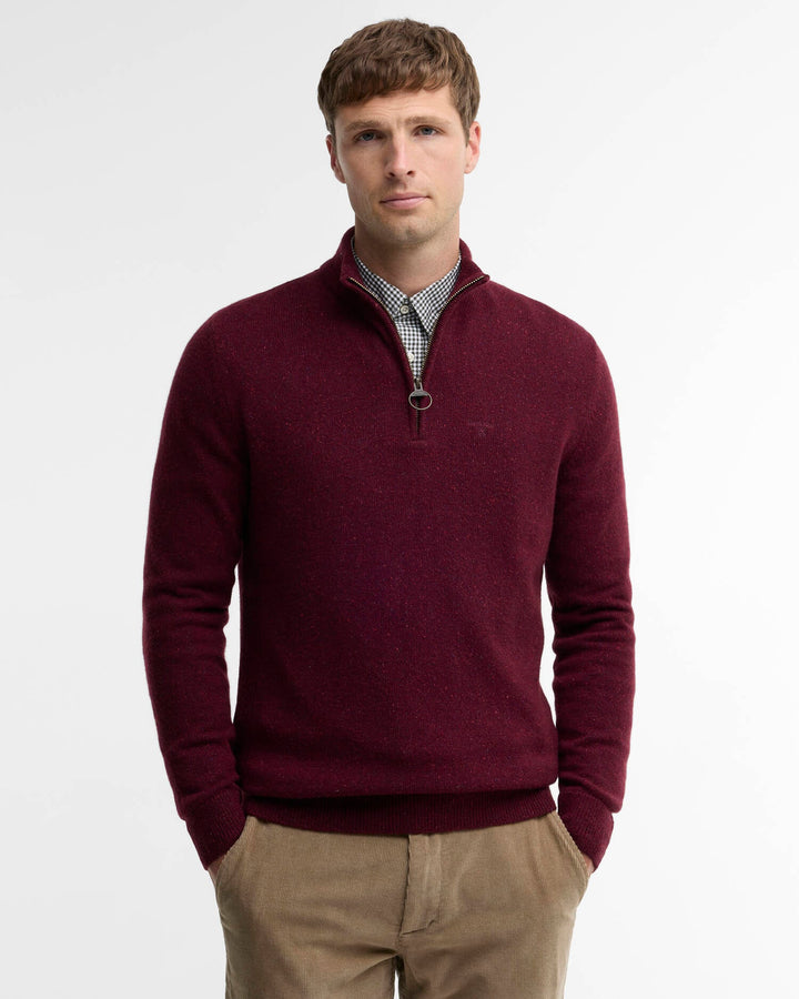 BARBOUR TISBURY 1/2 ZIP - RUBY