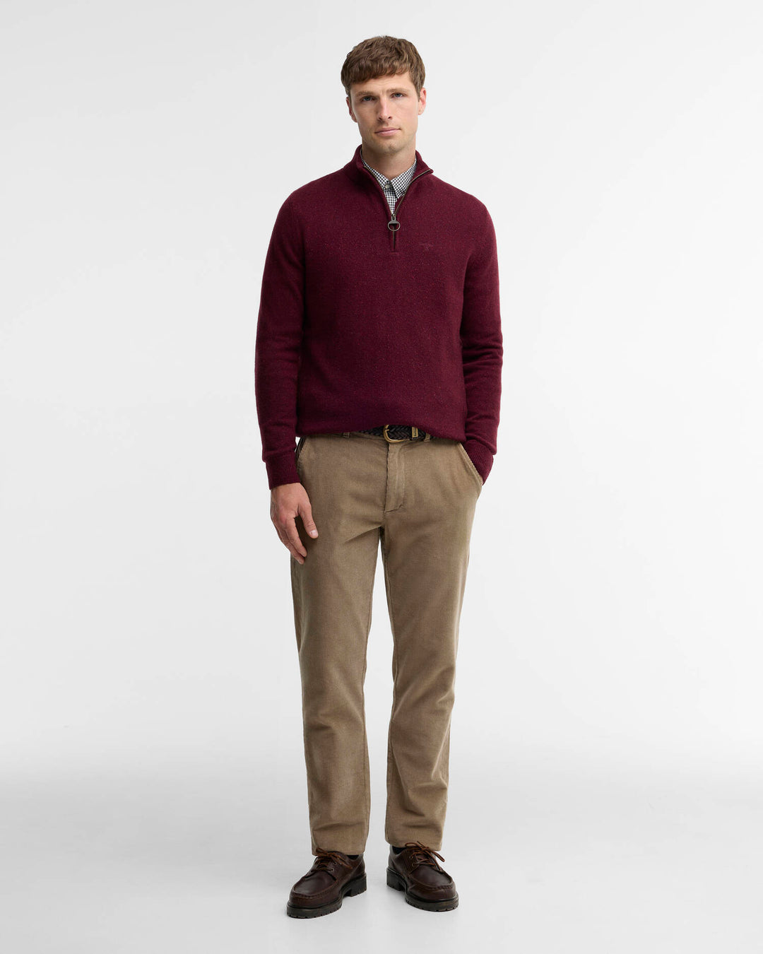 BARBOUR TISBURY 1/2 ZIP - RUBY