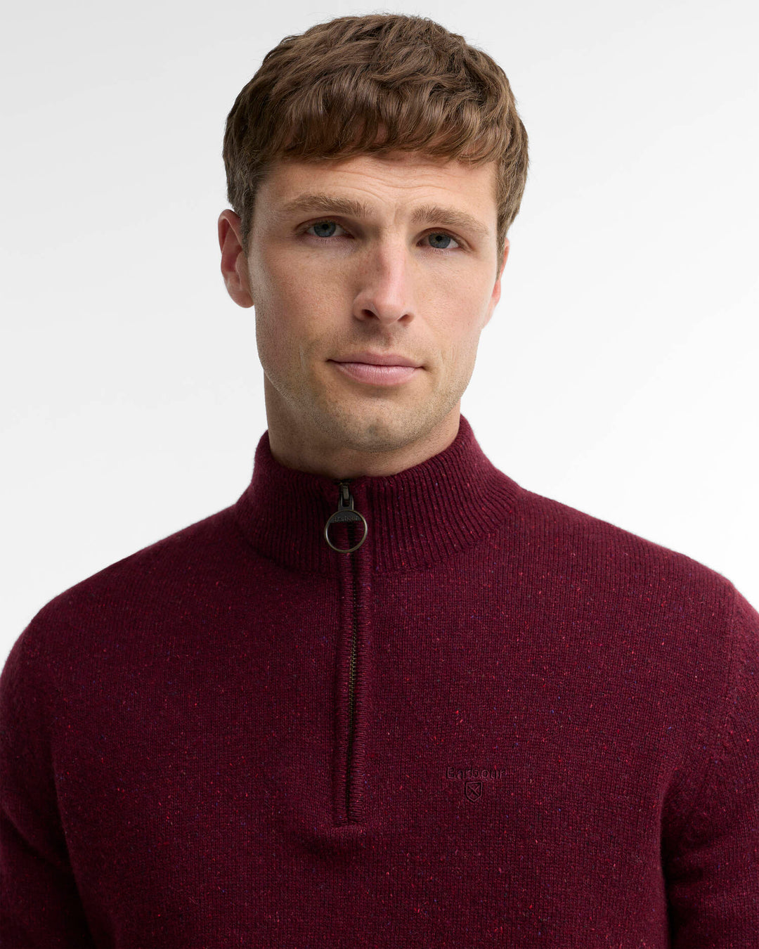 BARBOUR TISBURY 1/2 ZIP - RUBY