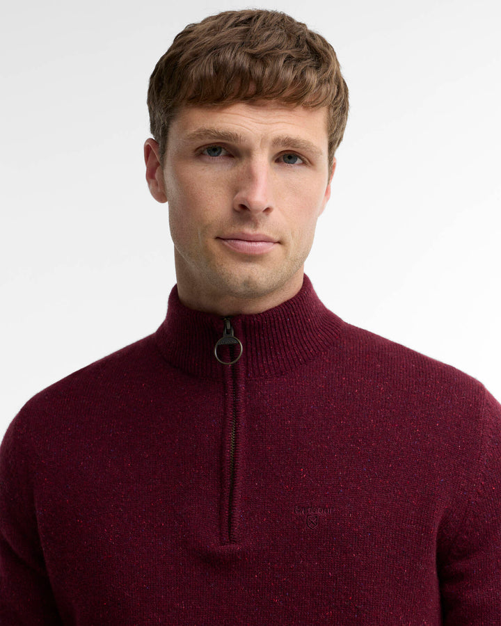 BARBOUR TISBURY 1/2 ZIP - RUBY