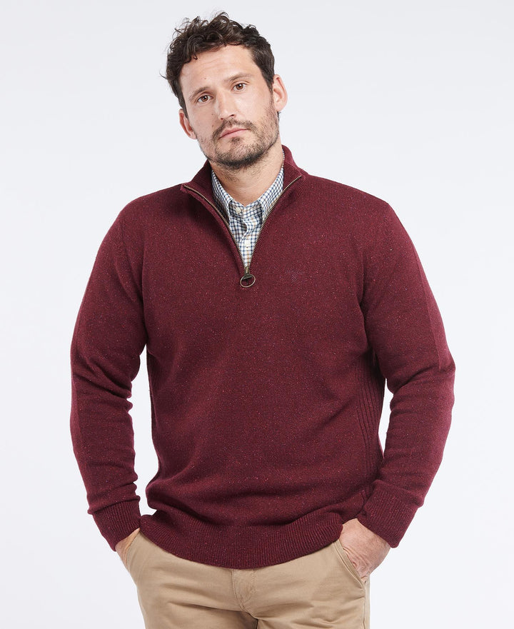 BARBOUR TISBURY HALF ZIP - RUBY