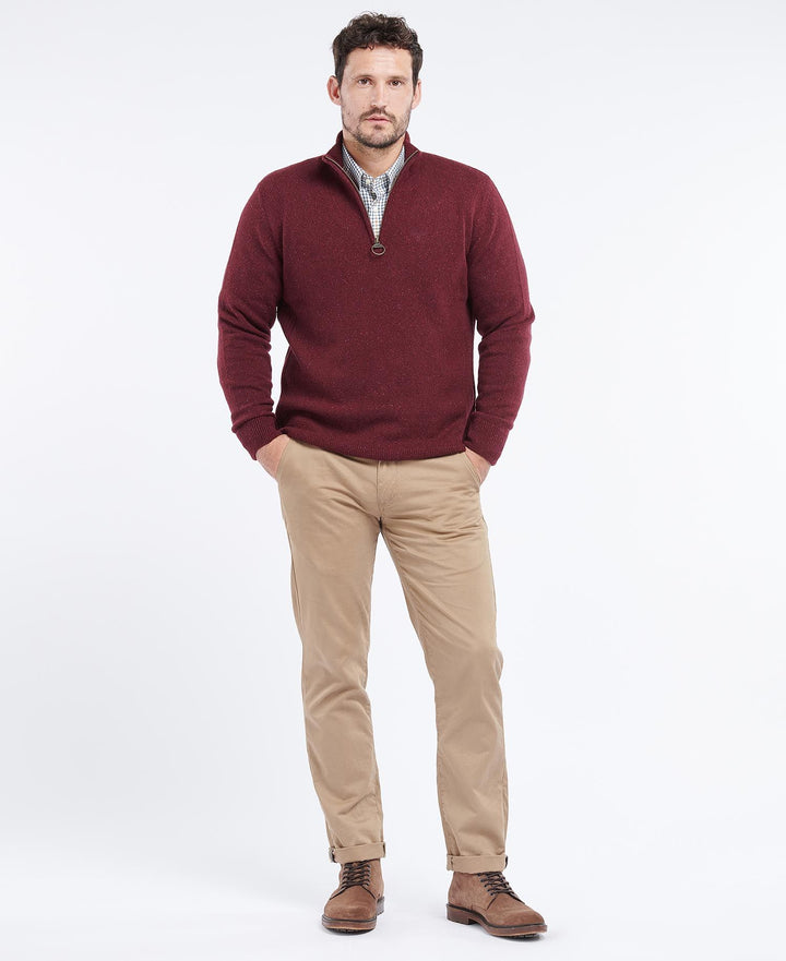 BARBOUR TISBURY HALF ZIP - RUBY