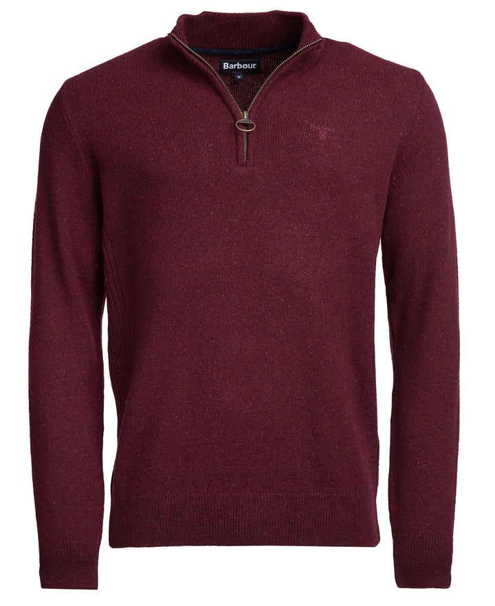BARBOUR TISBURY HALF ZIP - RUBY