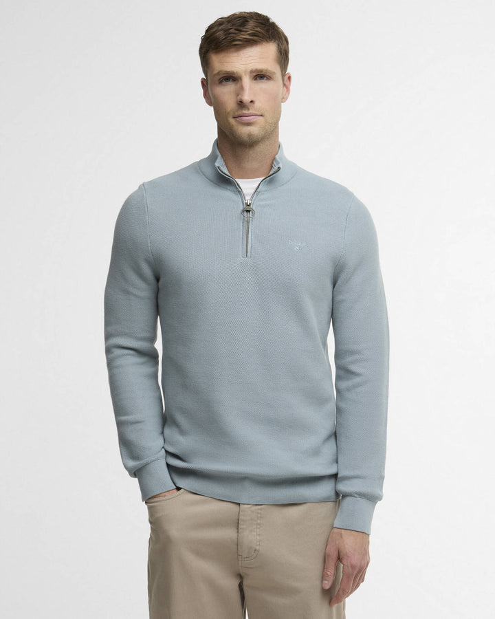 BARBOUR ESS HONEYCOMB 1/2 ZIP SWEAT - SLATE