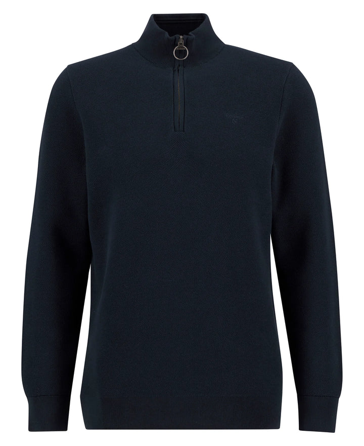 BARBOUR ESS HONEYCOMB 1/2 ZIP SWEAT - NAVY