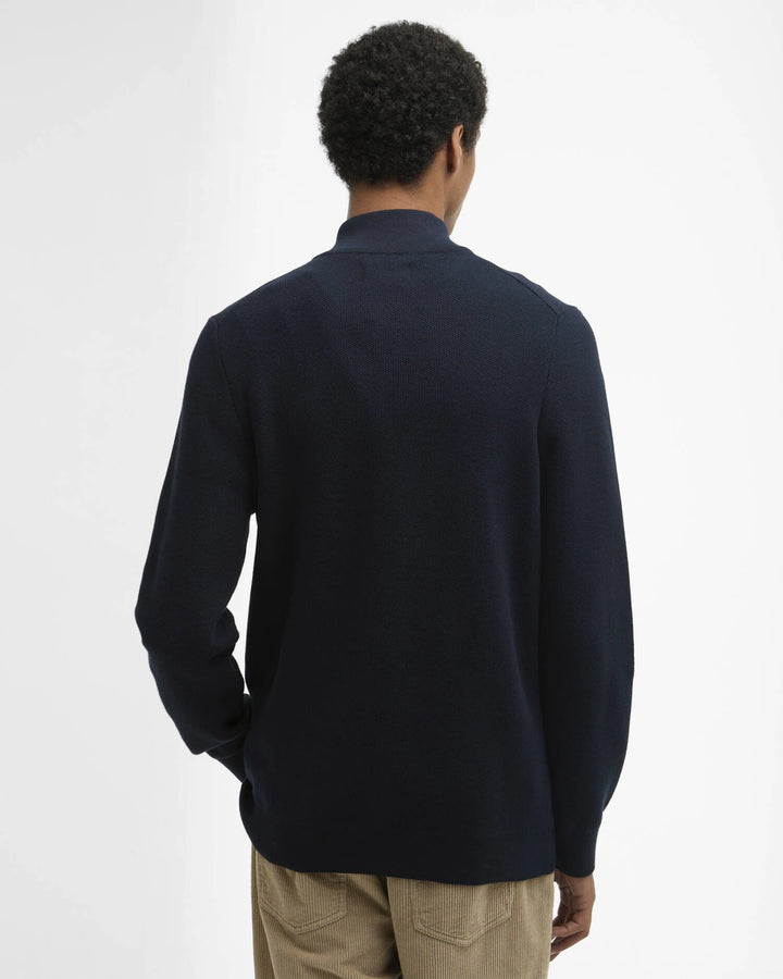 BARBOUR ESS HONEYCOMB 1/2 ZIP SWEAT - NAVY