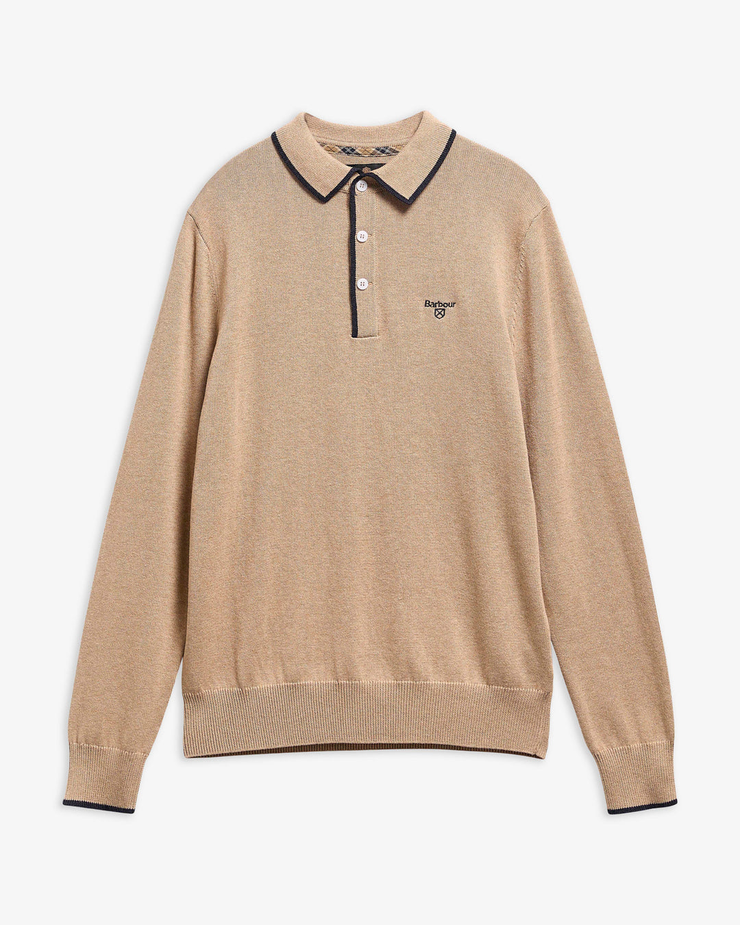 BARBOUR TAUNTON KNITTED POLO - STONE