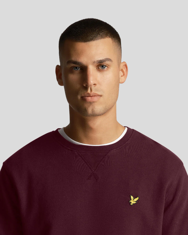 LYLE & SCOTT CREW NECK SWEAT - BURGUNDY